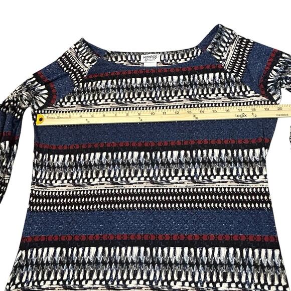 Monroe & Main Dress Womens Size L Blue Red Black Soft Stretchy Knit Sheath Y2K - Picture 8 of 10